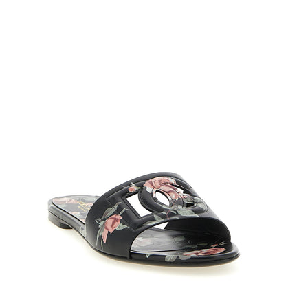 Dolce & Gabbana Black Calfskin Slides