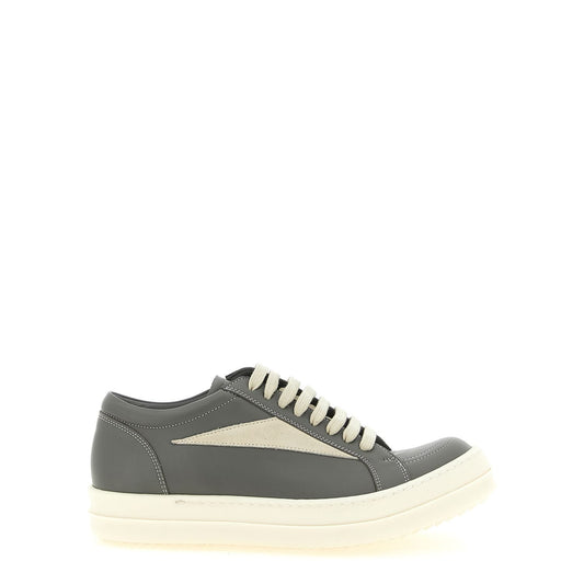 Rick Owens Gray Cowhide Low Top Sneakers