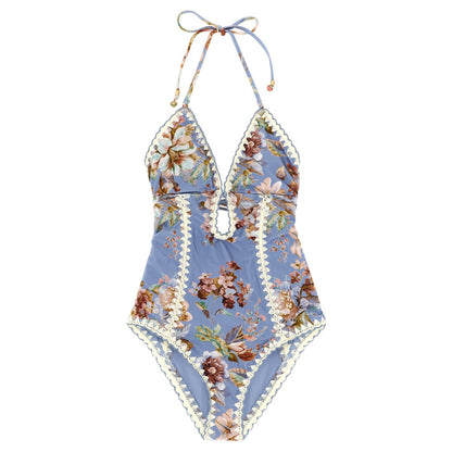 Zimmermann Blue Polyamide One-Piece Swimsuit