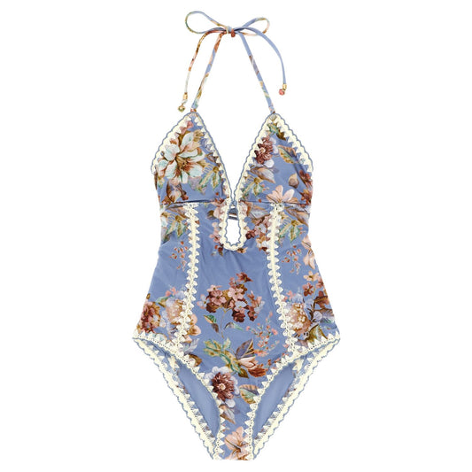 Zimmermann Blue Polyamide One-Piece Swimsuit