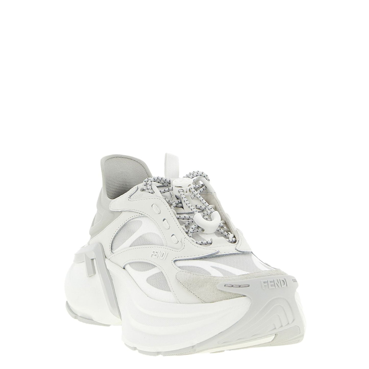 Fendi Gray Calfskin Athletic Sneakers