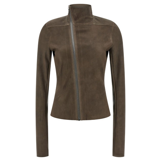 Rick Owens Brown Leather Leather Jacket