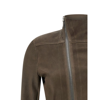 Rick Owens Brown Leather Leather Jacket
