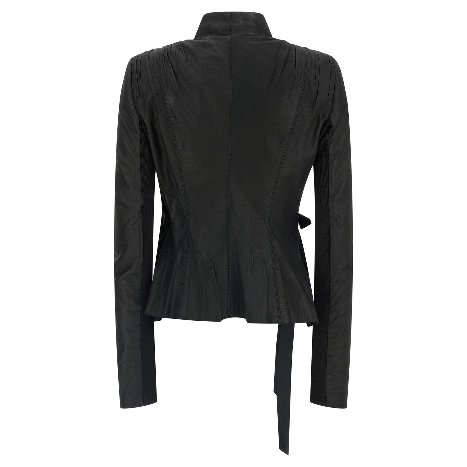 Rick Owens Black Lamb Leather Leather Jacket