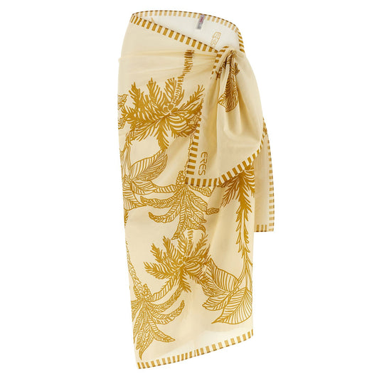 Eres Beige Cotton Midi Skirt