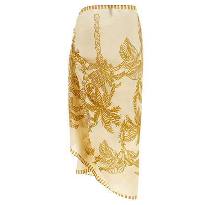 Eres Beige Cotton Midi Skirt
