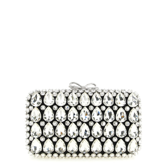 Self-Portrait Black Polyester Clutch Bag