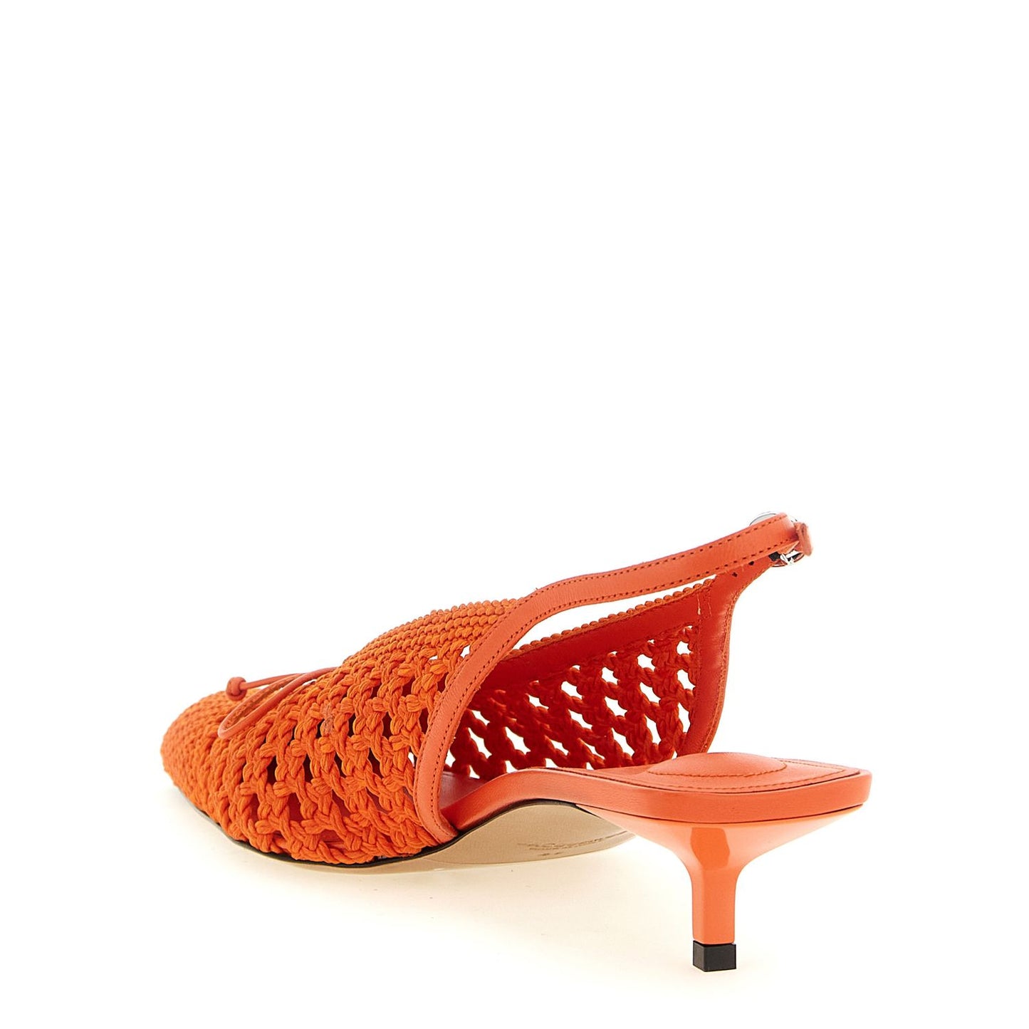 Jacquemus Orange Polyester Mid Heel Pumps