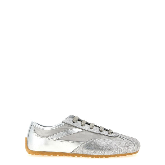Alexander McQueen Silver Leather Athletic Sneakers