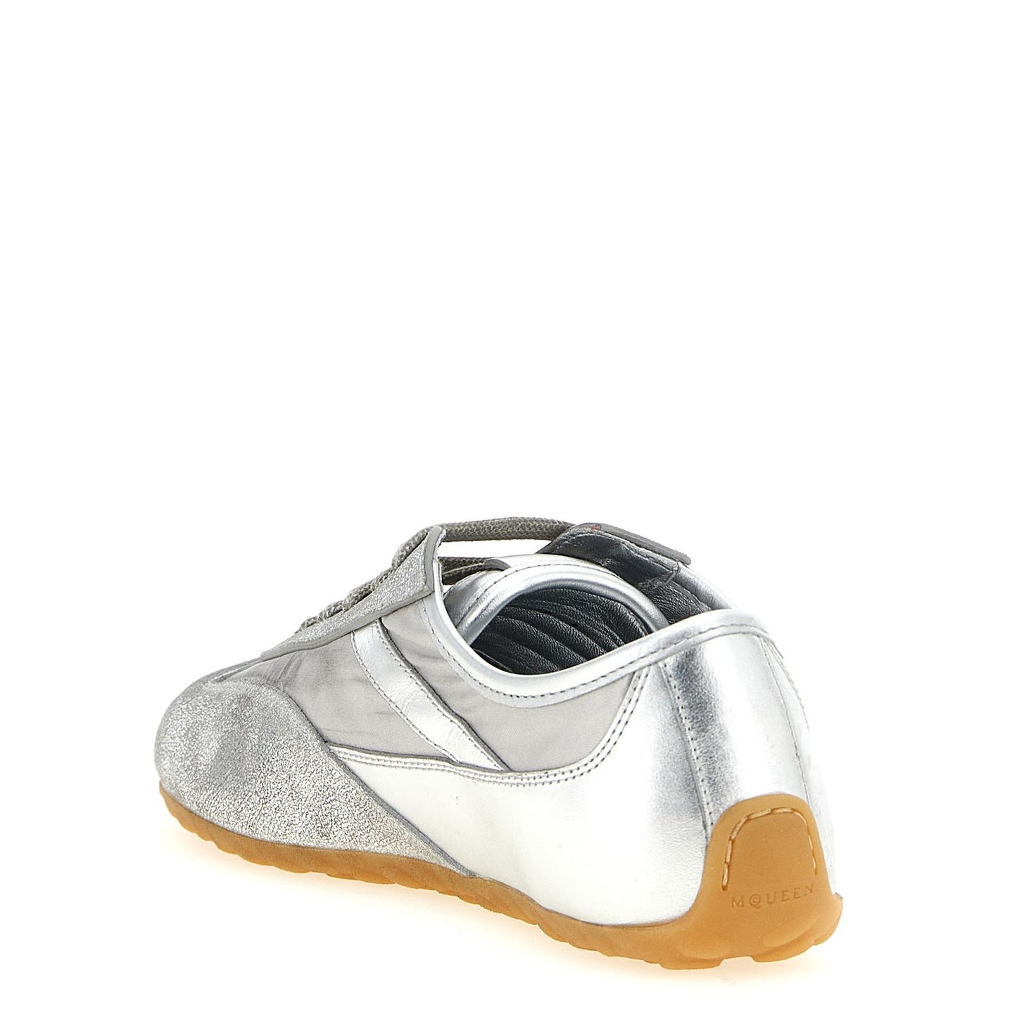 Alexander McQueen Silver Leather Athletic Sneakers