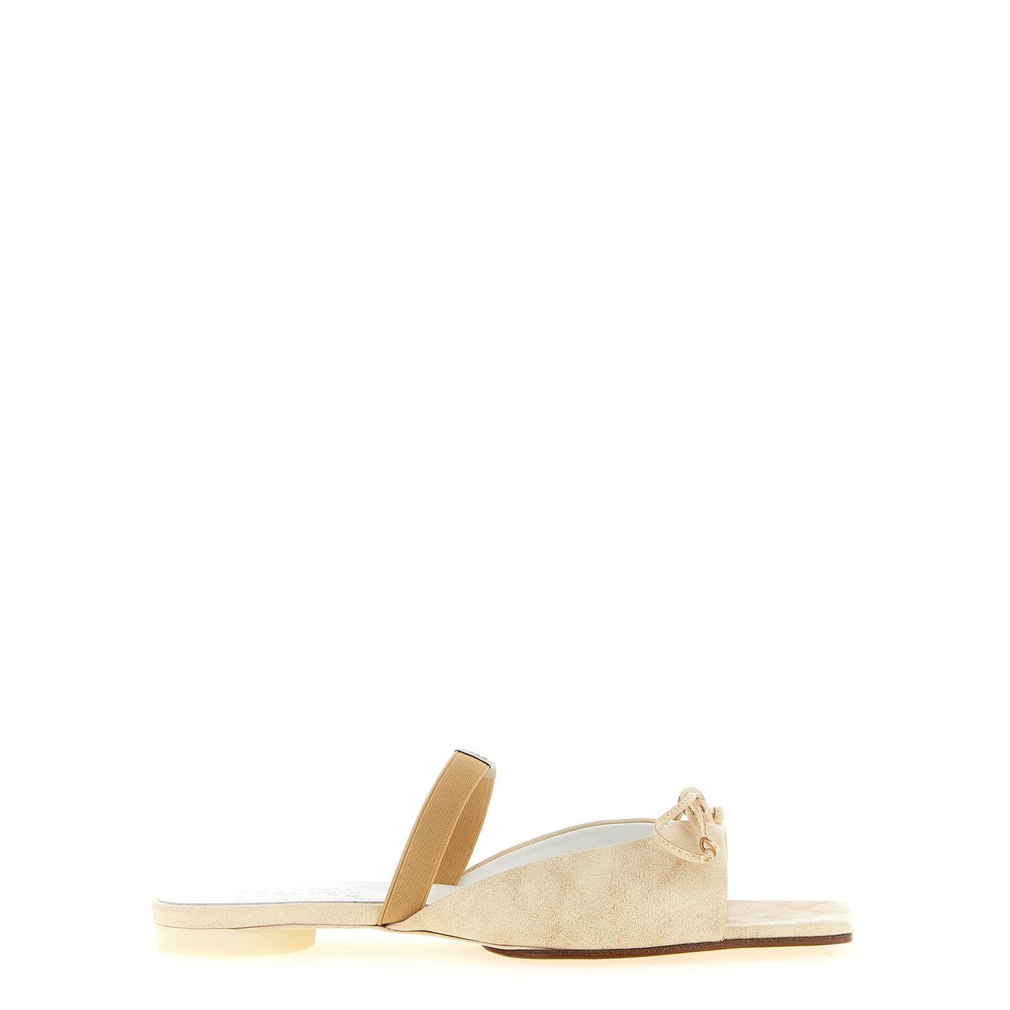 MM6 Maison Margiela Beige Cowhide Slides