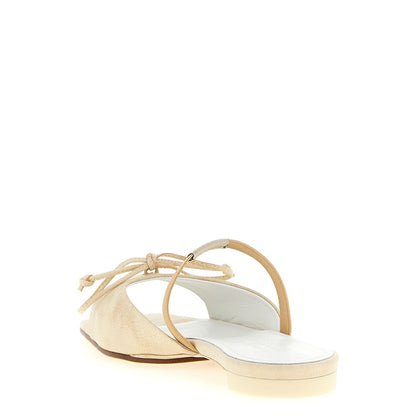 MM6 Maison Margiela Beige Cowhide Slides