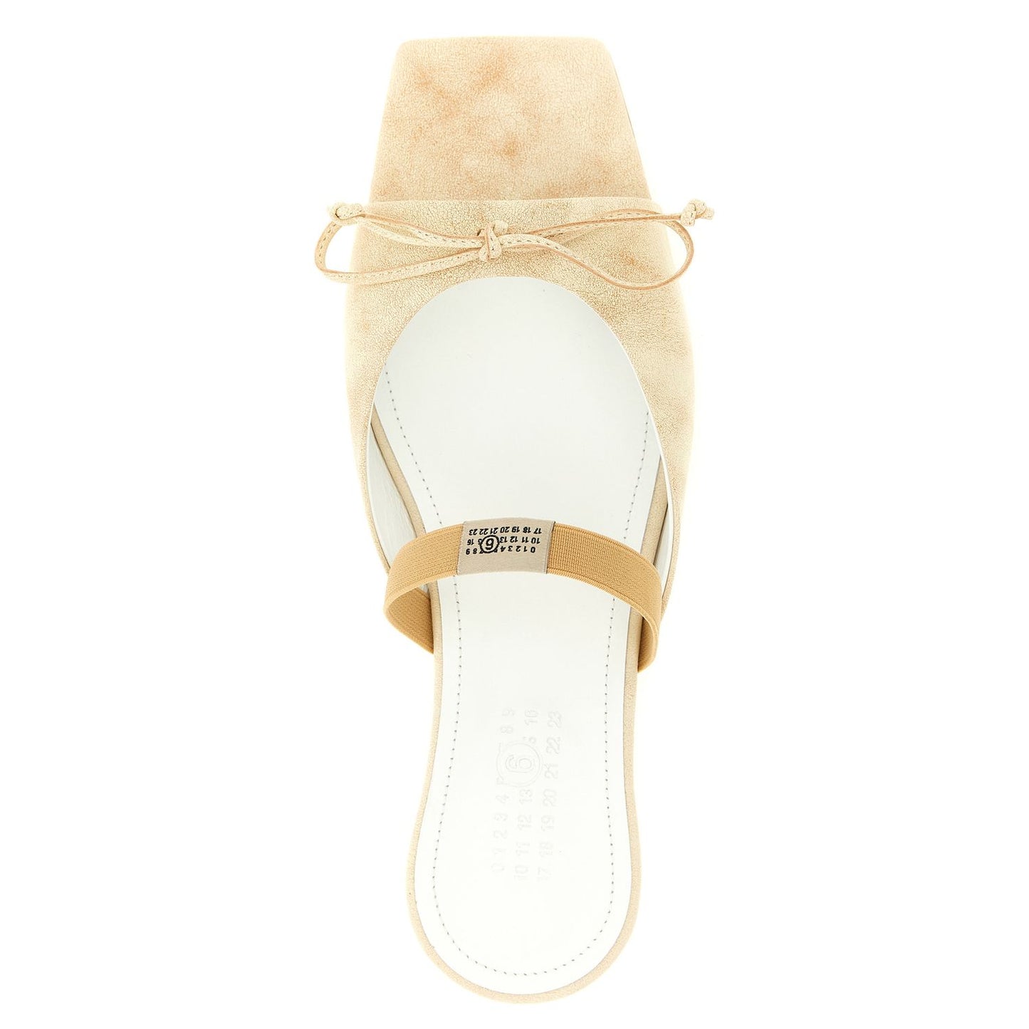 MM6 Maison Margiela Beige Cowhide Slides