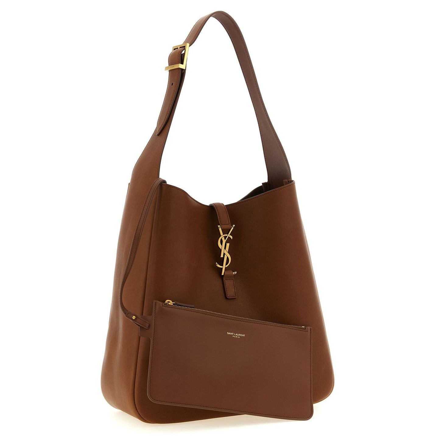 Saint Laurent Brown Calfskin Shoulder Bag