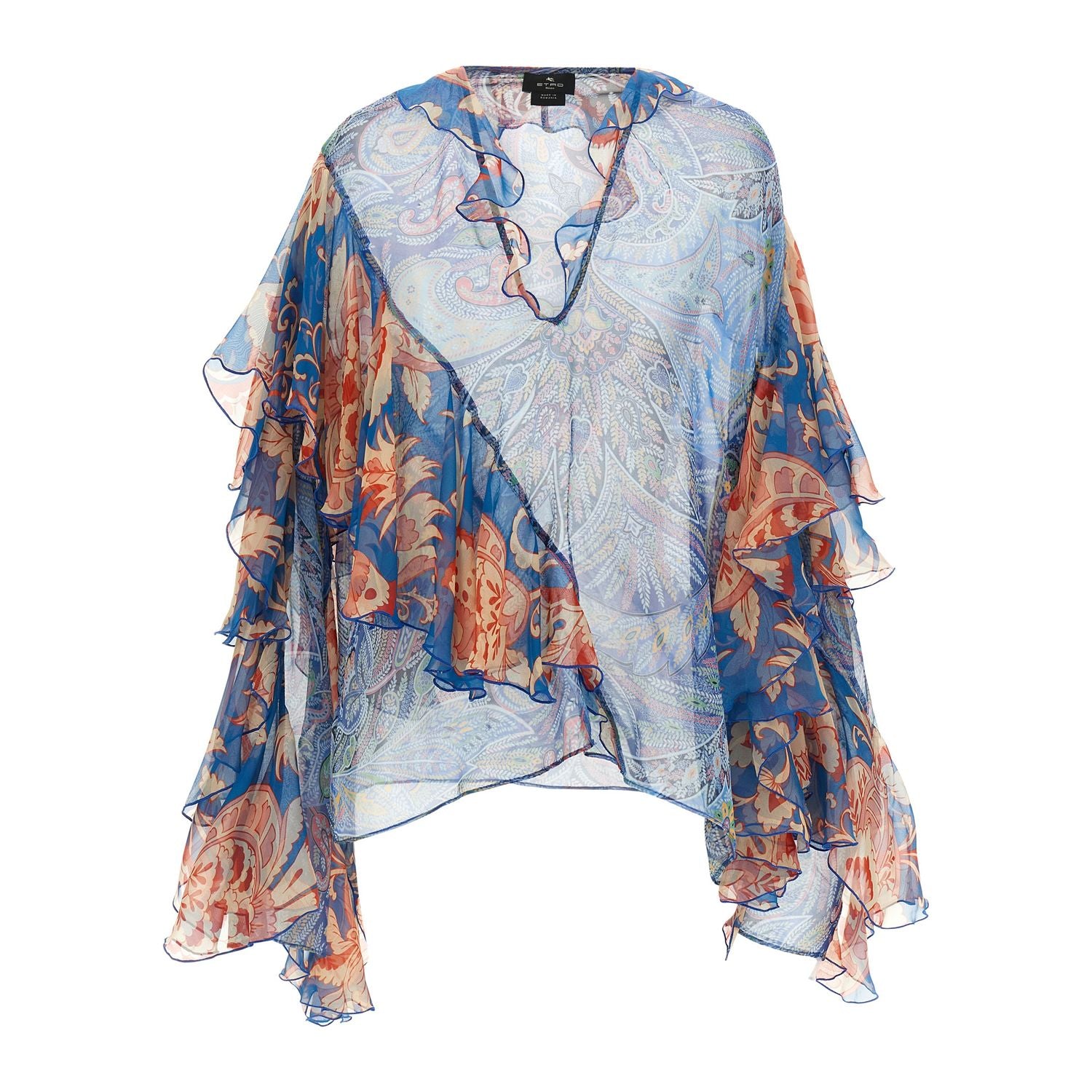 Etro Blue Silk Blouse
