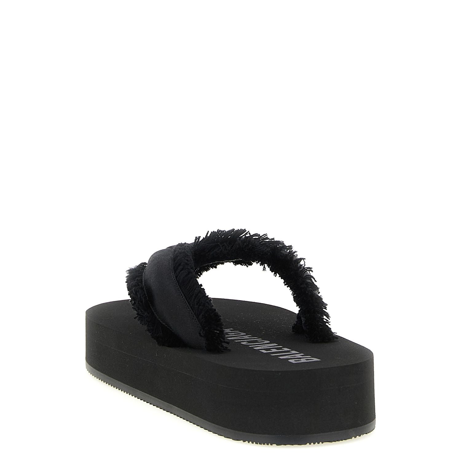 Balenciaga Black Viscose Slides