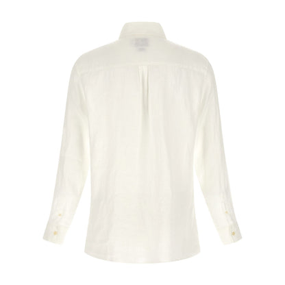 MC2 Saint Barth White Linen Polo Shirt