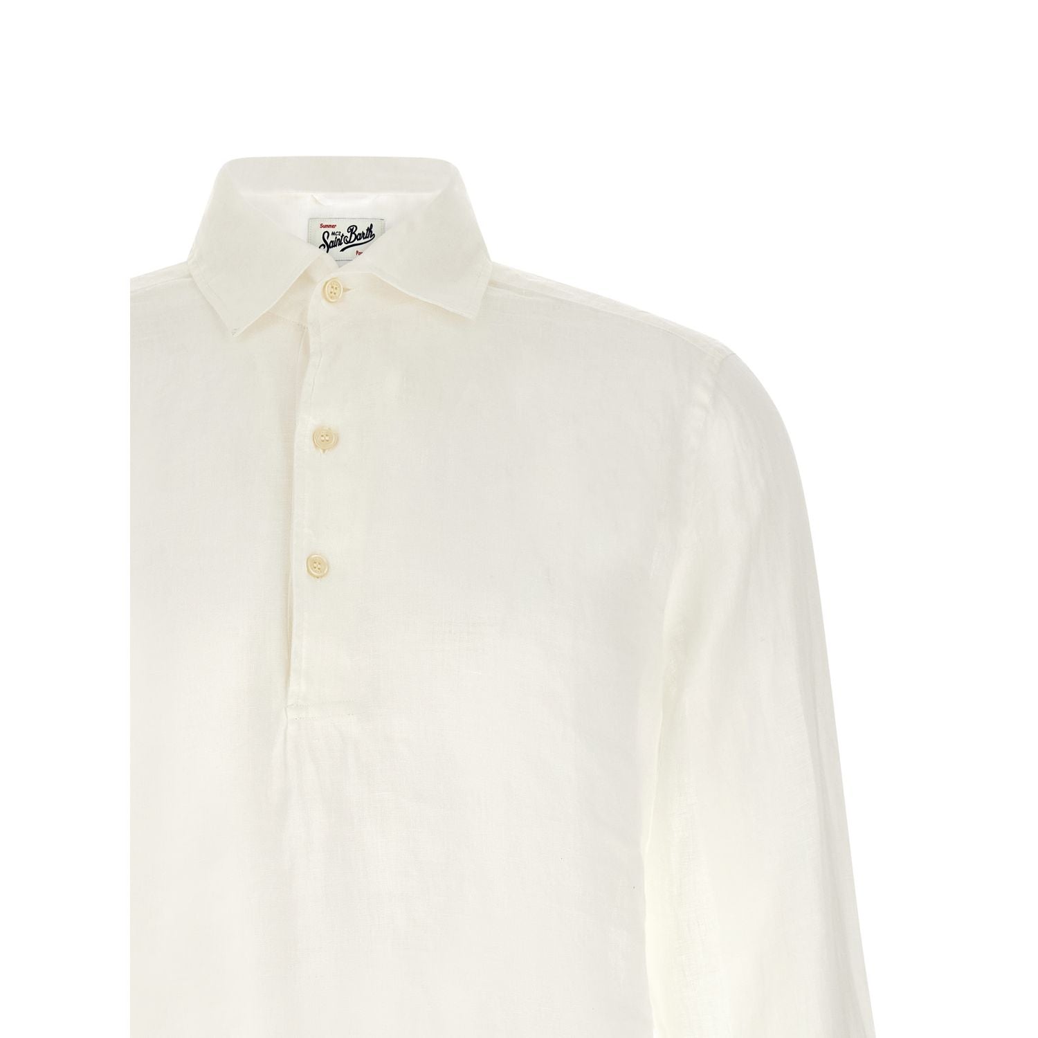 MC2 Saint Barth White Linen Polo Shirt
