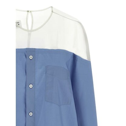 MM6 Maison Margiela Blue Cotton Blouse