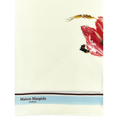 Maison Margiela White Silk Scarf