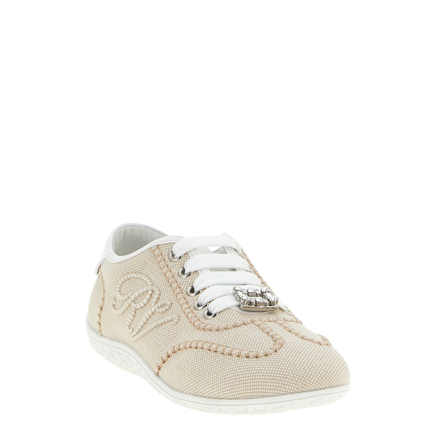 Roger Vivier Beige Polyamide Low Top Sneakers