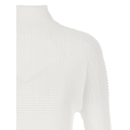 Issey Miyake White Polyester Cardigan