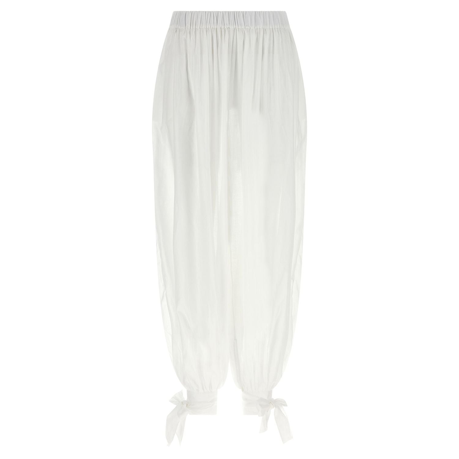 The Andamane White Cotton Casual Pants