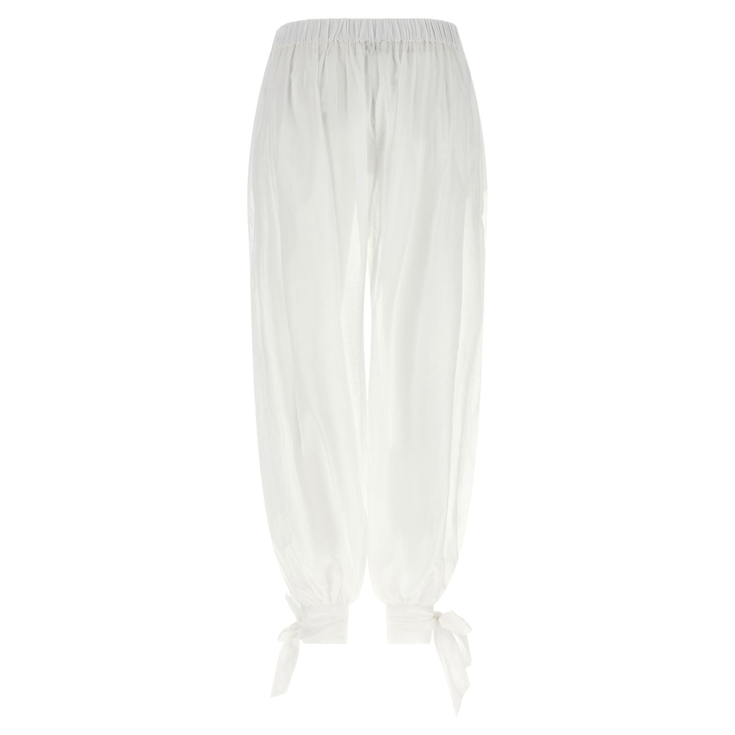 The Andamane White Cotton Casual Pants