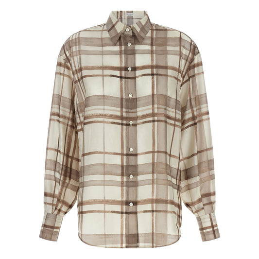 Brunello Cucinelli Beige Silk Blouse