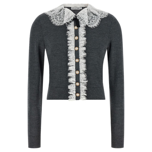 Self-Portrait Gray Wool Cardigan