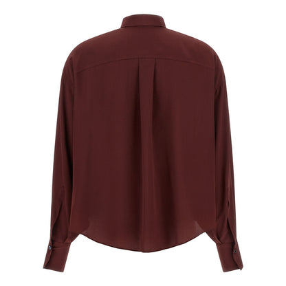 Brunello Cucinelli Bordeaux Silk Blouse