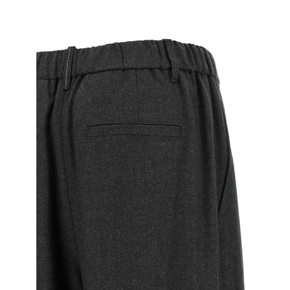 Brunello Cucinelli Gray Virgin Wool Casual Pants