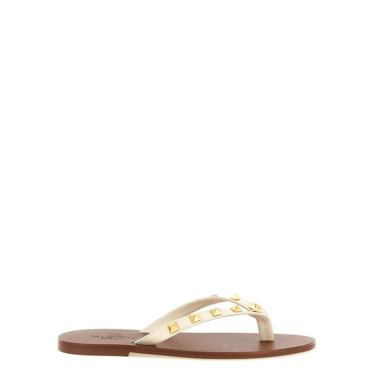 Valentino Garavani White Calfskin Slides