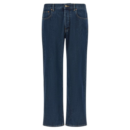 Valentino Garavani Blue Cotton Straight-Leg Jeans