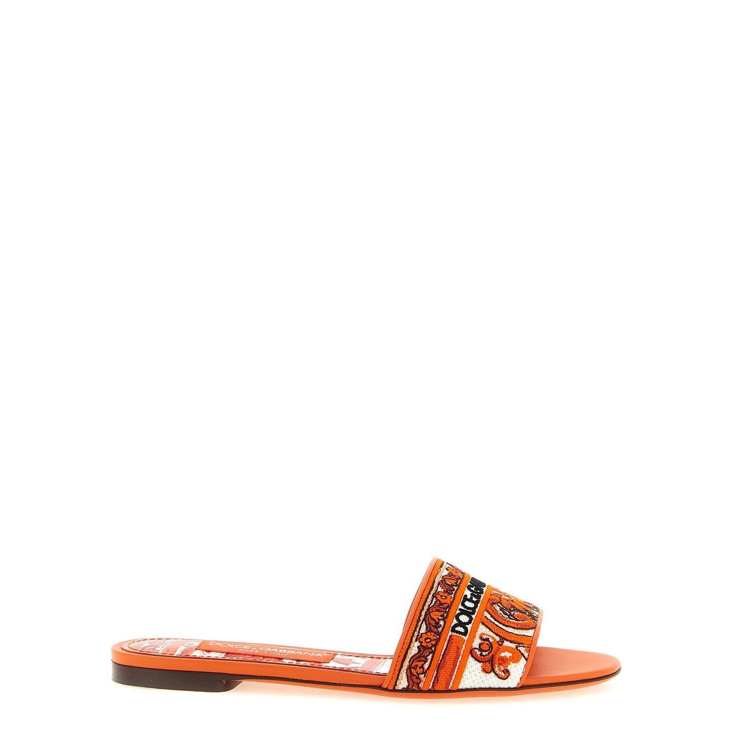 Dolce & Gabbana Orange Cotton Slides