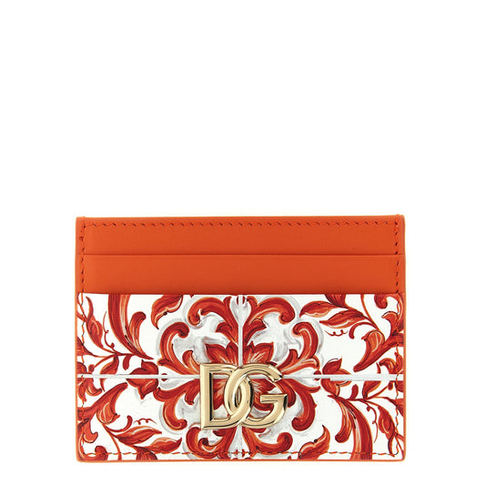 Dolce & Gabbana Orange Calfskin Cardholder