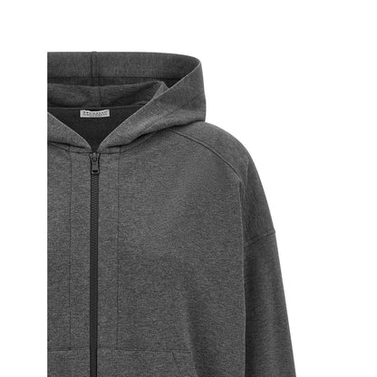 Brunello Cucinelli Gray Cotton Sweatshirt