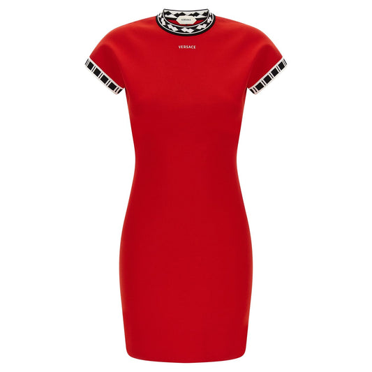 Versace Red Cotton Short Dress