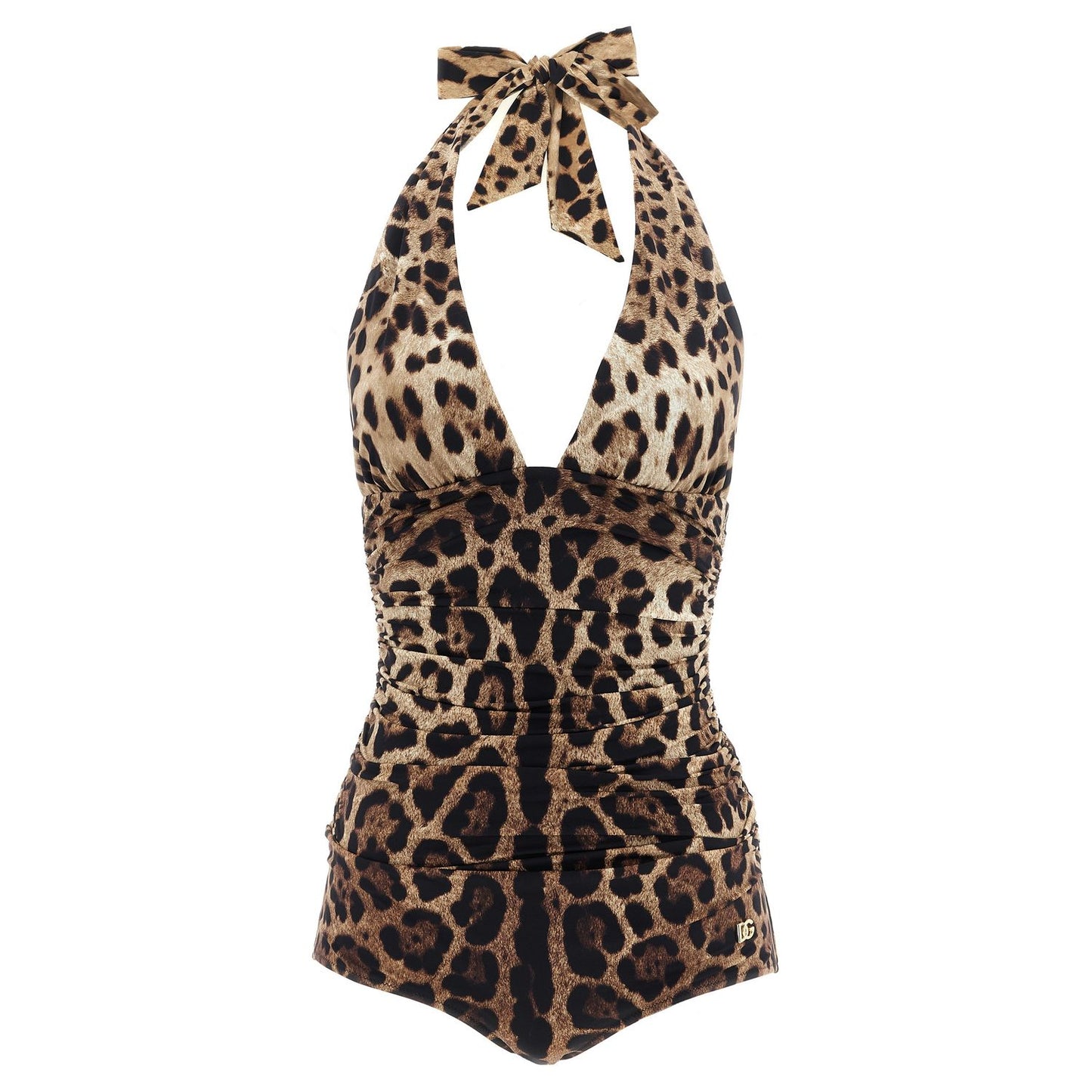 Dolce & Gabbana Brown Polyamide One-Piece Swimsuit