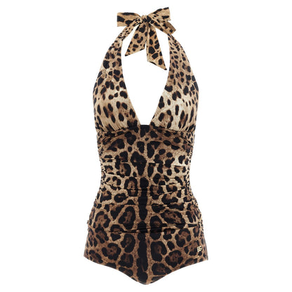 Dolce & Gabbana Brown Polyamide One-Piece Swimsuit