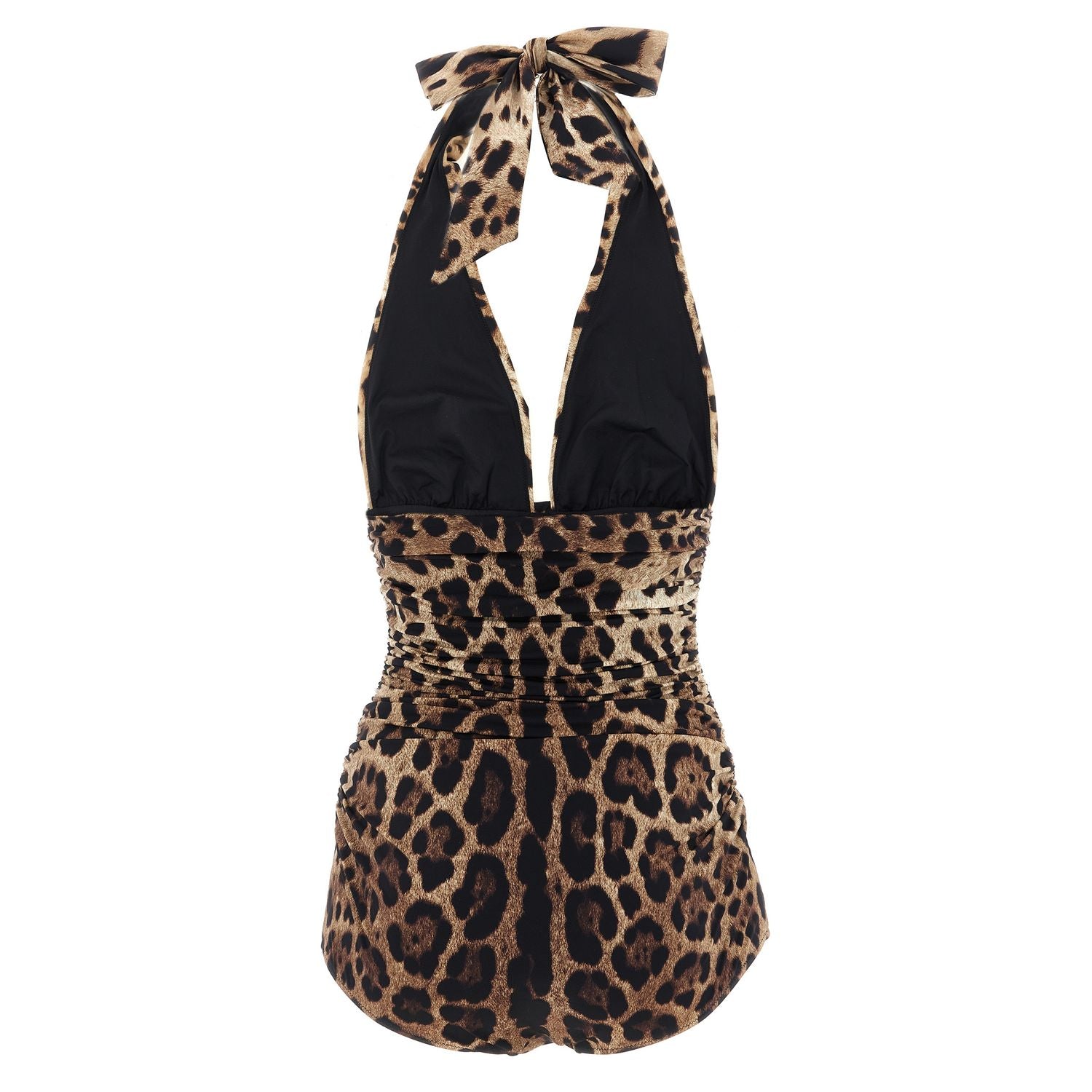 Dolce & Gabbana Brown Polyamide One-Piece Swimsuit