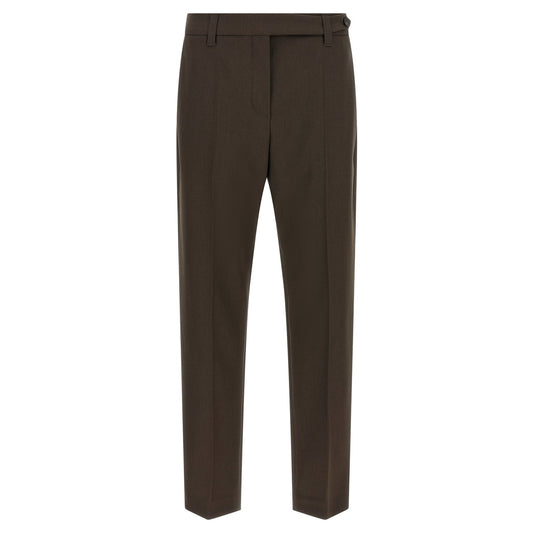 Brunello Cucinelli Brown Virgin Wool Dress Pants