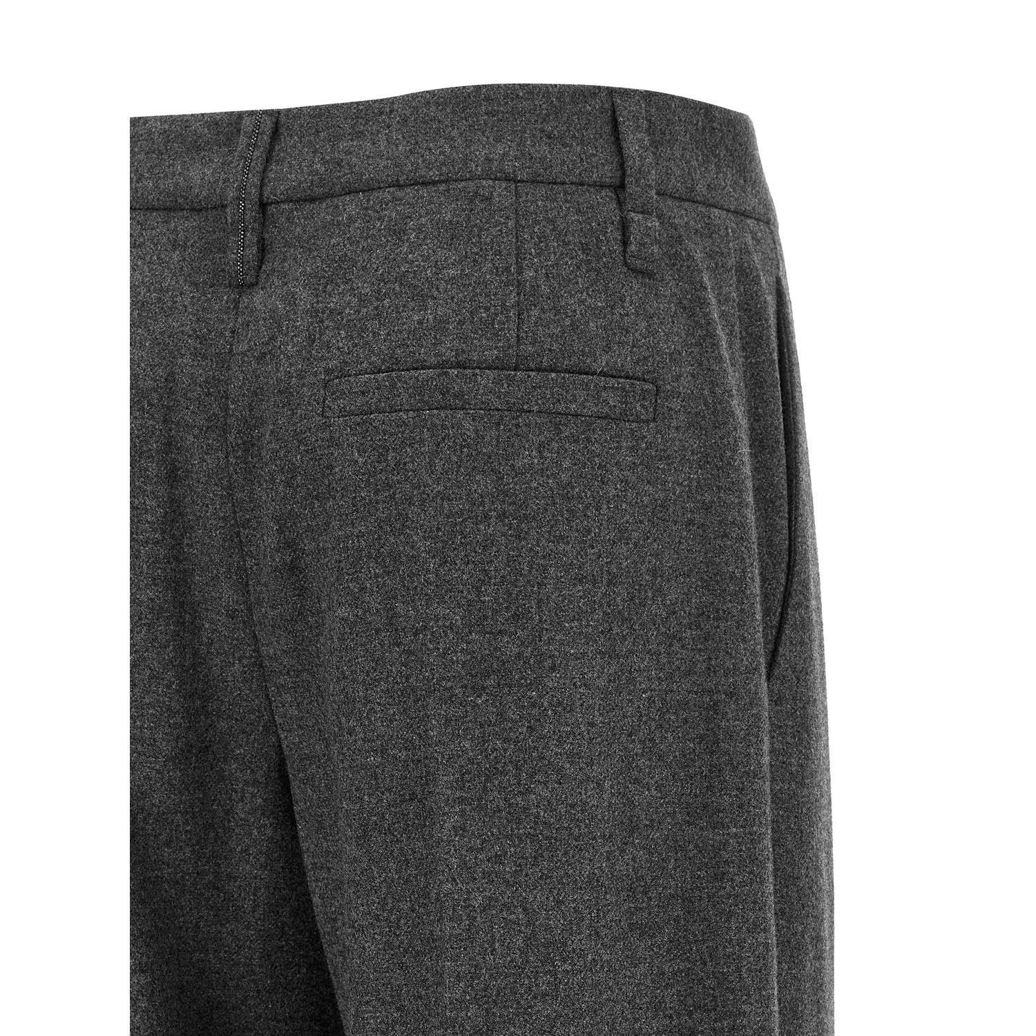 Brunello Cucinelli Gray Virgin Wool Casual Pants
