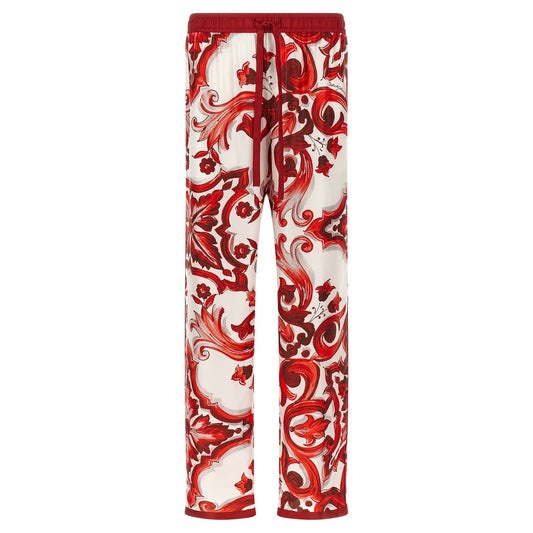 Dolce & Gabbana Multicolor Silk Casual Pants