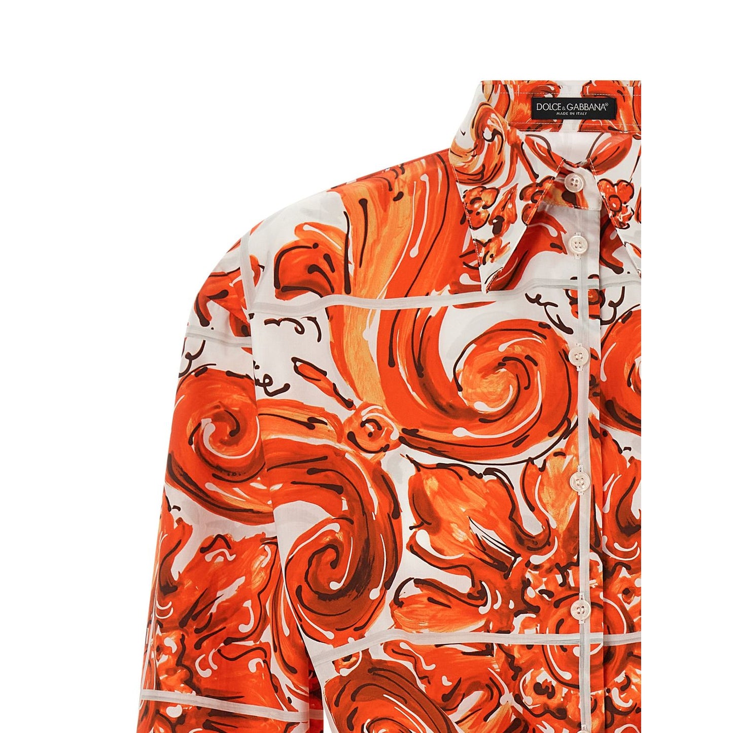 Dolce & Gabbana Orange Cotton Blouse