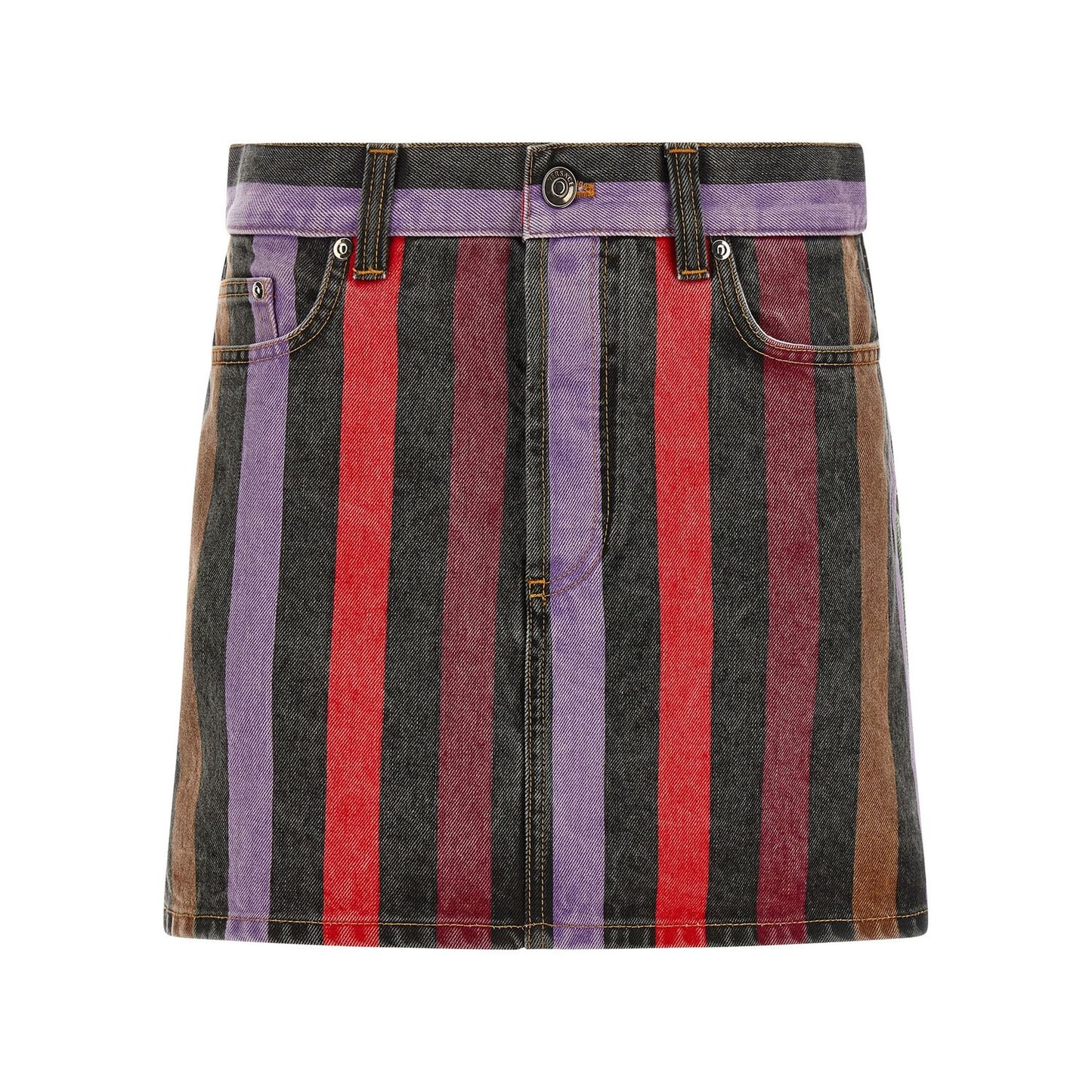 Versace Multicolor Cotton Long Skirt