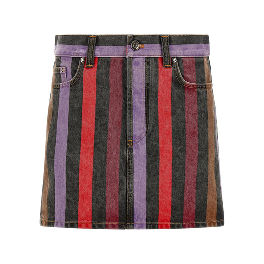 Versace Multicolor Cotton Long Skirt