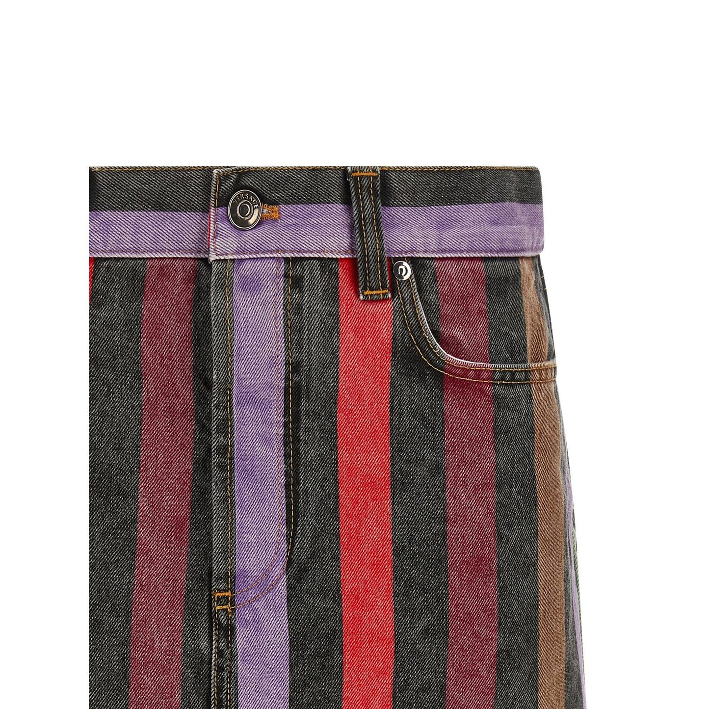 Versace Multicolor Cotton Long Skirt