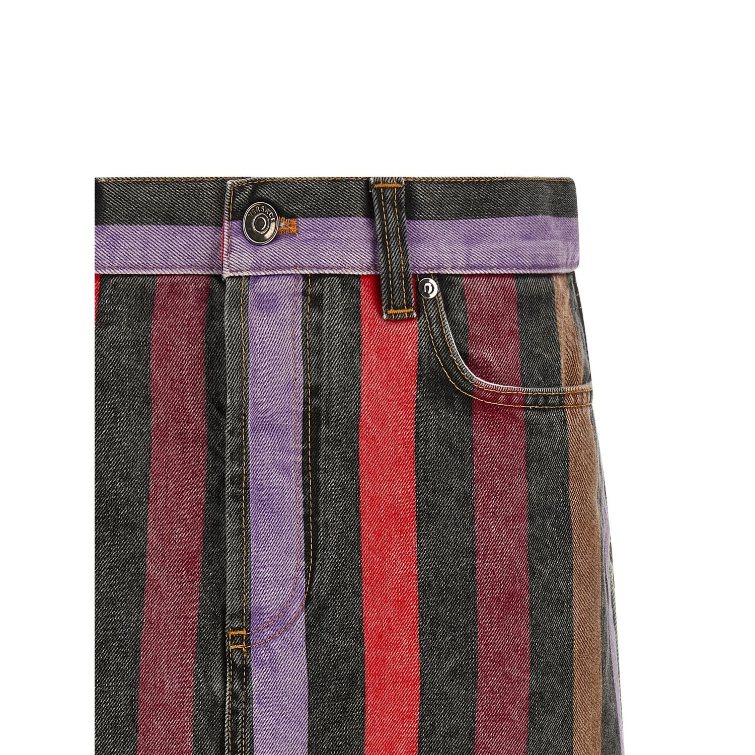 Versace Multicolor Cotton Long Skirt