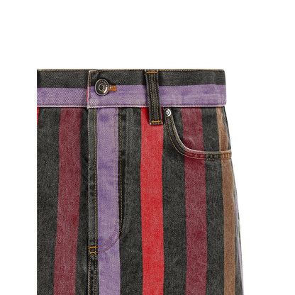 Versace Multicolor Cotton Long Skirt
